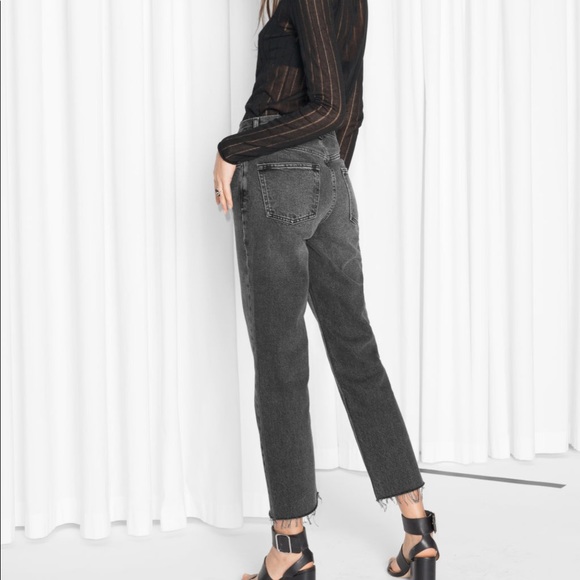 & other stories raw edge faded black jeans sz 26 - Picture 4 of 9